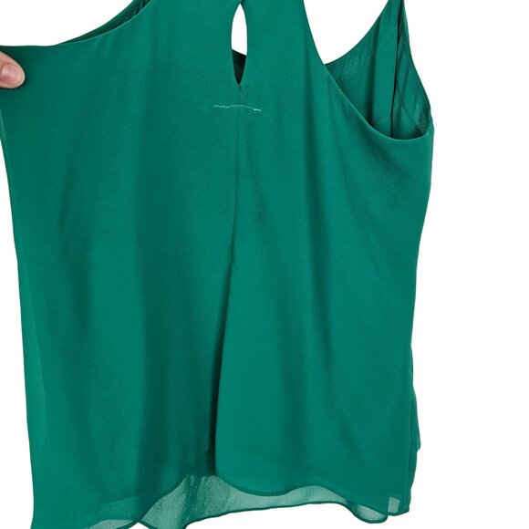 Festive Holiday Christmas Party Y2K Layer Tier Raw Edge Sheer Top Taroo Green SM - Picture 5 of 14